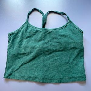 Dark green beyond yoga spacedye slim racerback cropped tank size medium